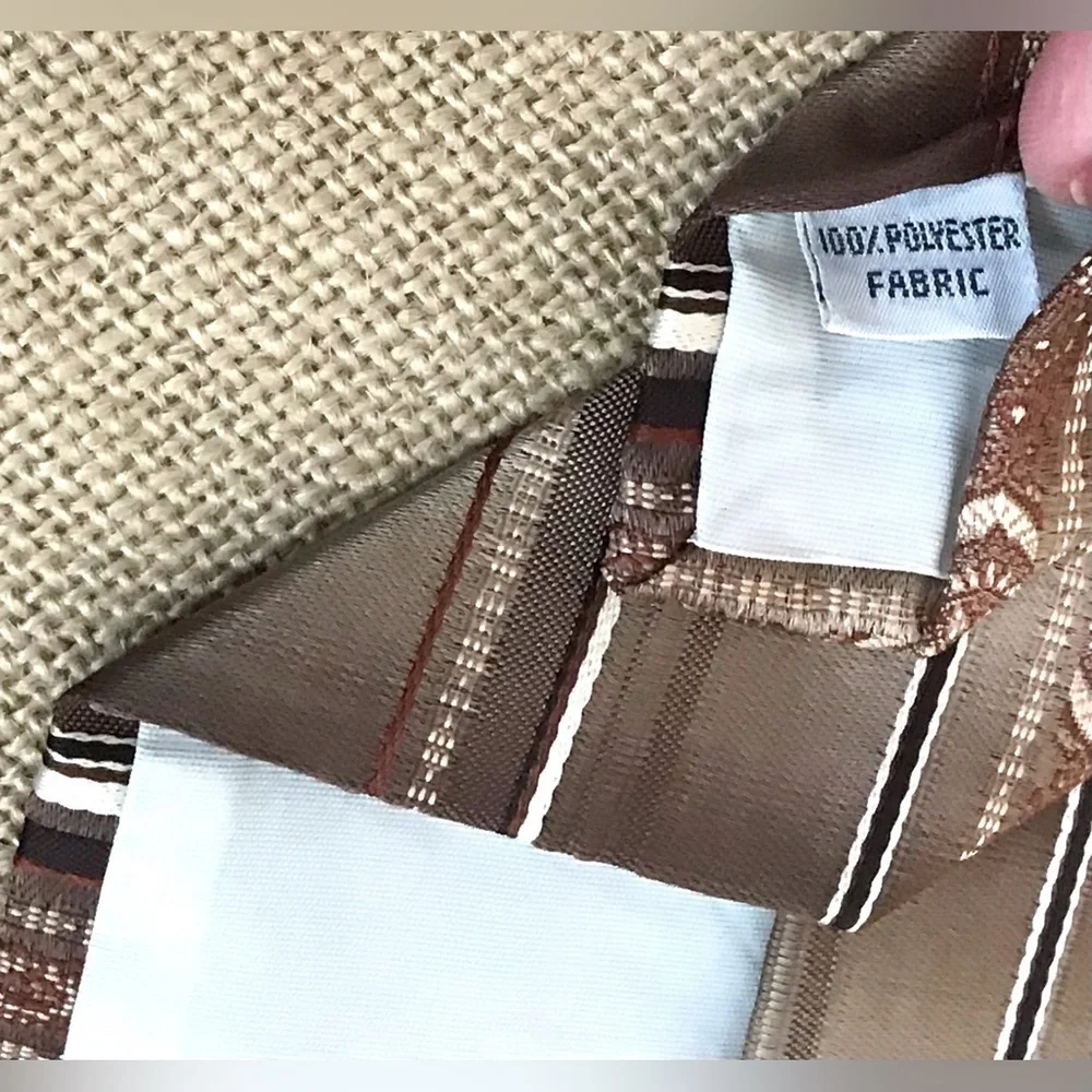 Vintage  Brown Striped Mixed Pattern Necktie Tie Cottage Core Preppy Hipster